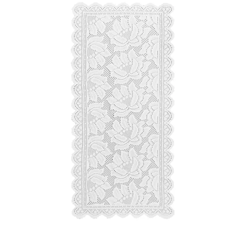Corredor De Mesa Minimalista Moderna En Liso Blanco Con Encaje Estilo Nórdico Para Decoración De Comedor Adecuado Para Cocinas Y Restaurantes - 1