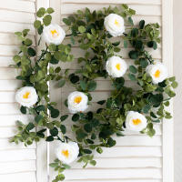 Rosa De Seda 180cm Flores Artificiales Con Hojas De Eucalipto Vínculos Para Decoración De Hogar Navidad Bodas Arreglo De Mesa Jardín - details 4
