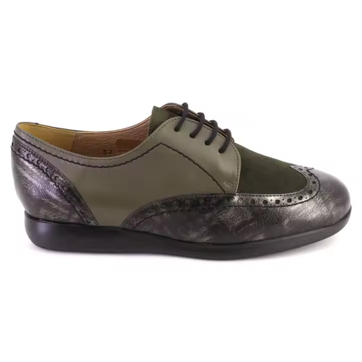 PIESANTO 235540 Zapatos con cordones de mujer kaki PIEL 624 - 1