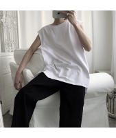 Camiseta De Hombre Sin Mangas De Color Sólido Casual Con Cuello Redondo Absorbente De Sudor Para Deporte En Verano - details 19