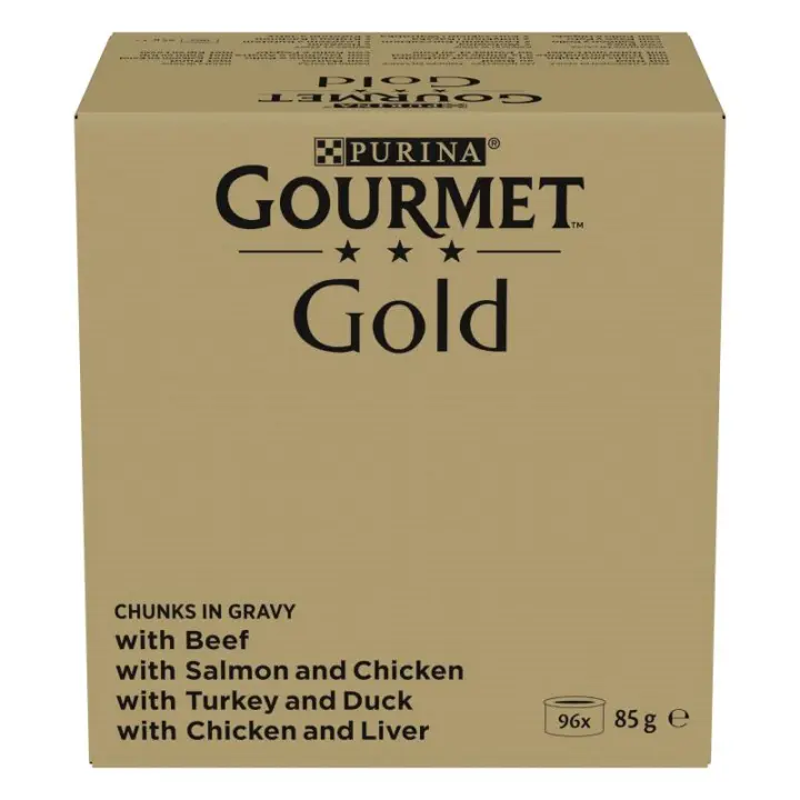 Purina Gourmet Gold Surtido Bocaditos en Salsa Gato Latas - 96 unid. x 85 gr - 1