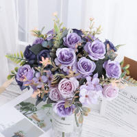 Ramo De Flores Artificiales De Seda Para Boda Navidad Artesanía Coronel De Hojas Decoración De Hogar Accesorios Para Novia Peonía Hidranegra Para Scrapbooking - details 7