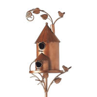 Palo De Casa De Pájaros Para Jardín Metálico Arte De Hierro Alimentador De Aves Casa De Pájaros Para Exterior Decoración De Jardín Y Courtyard - details 7