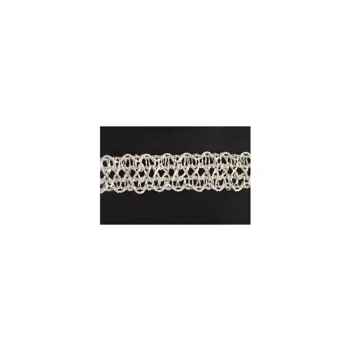 Galón Metálico Raíz Pasamanería Lurex Plata Vieja 2cm Ancho - 1