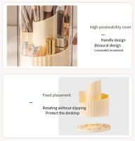Organizador De Maquillaje Giratorio 360° Soporte Para Pinceles De Maquillaje Caja De Almacenamiento Para Cosméticos Contenedor Para Labiales Y Pinceles De Cejas Juego De Joyería - details 12