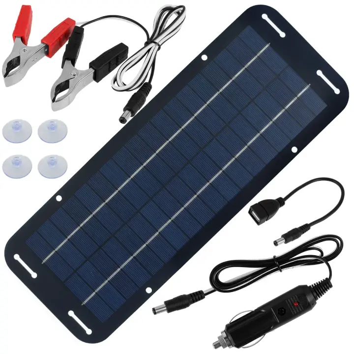 Kit De Panel Solar 12V IP65 Impermeable Cargador De Batería De Coche Eficiente Y Portátil Para Trickle Charging - 1