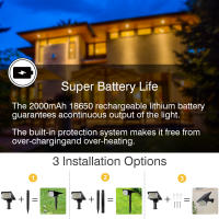 TSUN Luz Solar Exterior 3000K/6000K/RGB Luz Solar Para Jardín IP65 Spotlight Para Paisaje Camino Luz De Pared Solar - details 4