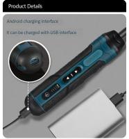 Mini Destornillador Eléctrico Sin Cable Con Batería De 1300mah Multi-función Recargable Herramientas De Reparación Torque Ajustable Perforadora - details 2