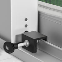 2 Pcs Bloqueador De Ventana Ajustable Para Niños Y Animales Seguridad Antirrobo Puerta Sin Perforar Herramienta De Aluminio - details 2