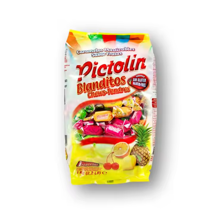 INTERVAN PICTOLIN BLANDITO - CARAMELOS MASTICABLES SABOR A FRUTAS - BOLSA 1KG - 1