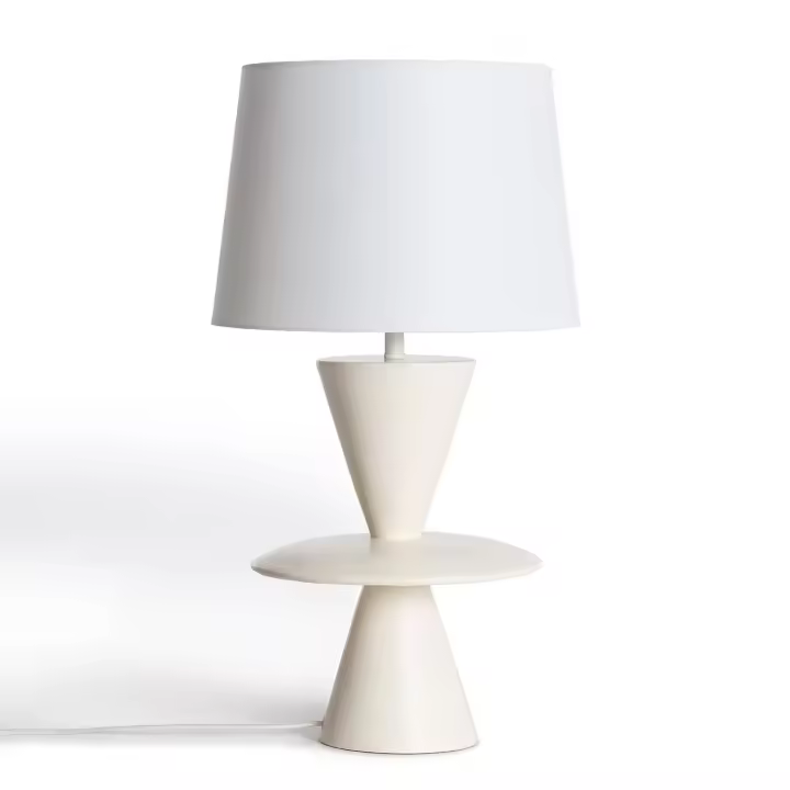 Ledkia Lámpara de Mesa Resina Wismar Blanco Roto - 1