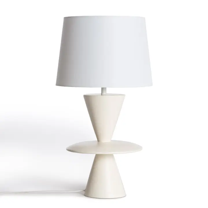 Ledkia Lámpara de Mesa Resina Wismar Blanco Roto - 1