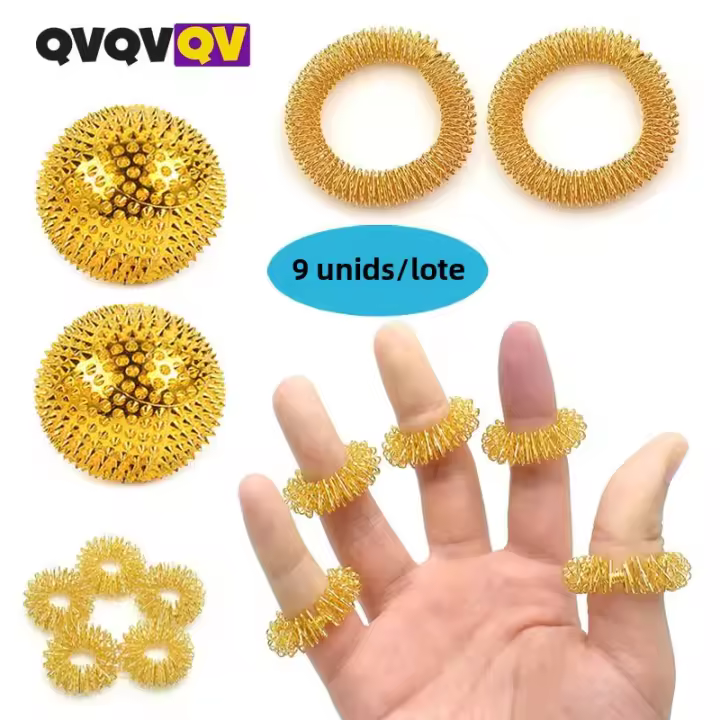 Bola De Masaje Magnética Para Mano Y Pie 9 Piezas/Lote Estimulación De Puntos Trigénericos Relieve De Presión Palma Acupuntura Bola De Masaje Portátil - 1