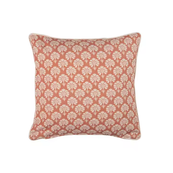 Cojin Lino Flores Rojo 45x13x45 Cm - 1