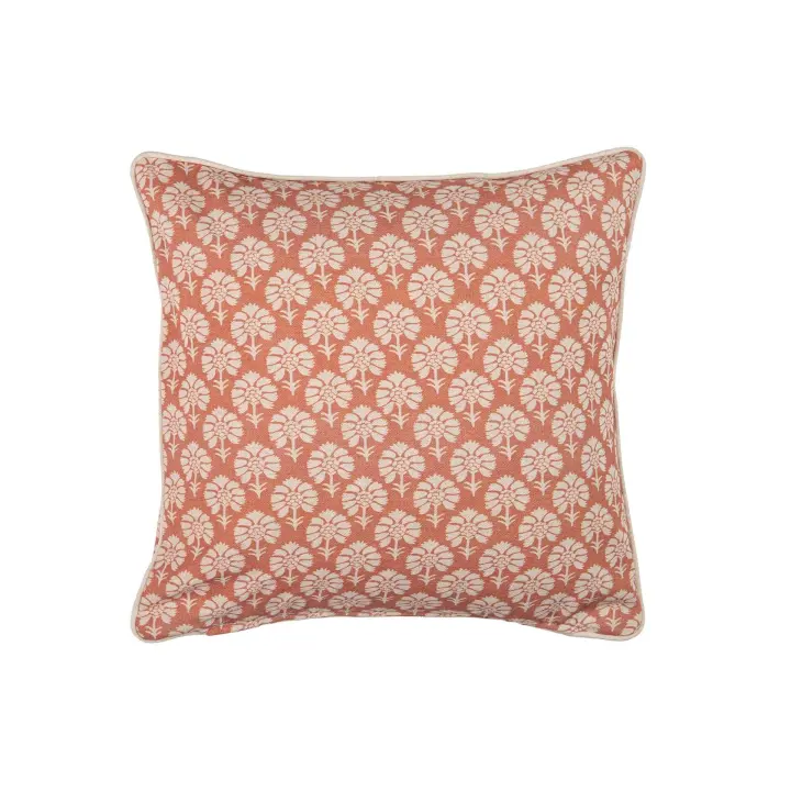 Cojin Lino Flores Rojo 45x13x45 Cm - 1