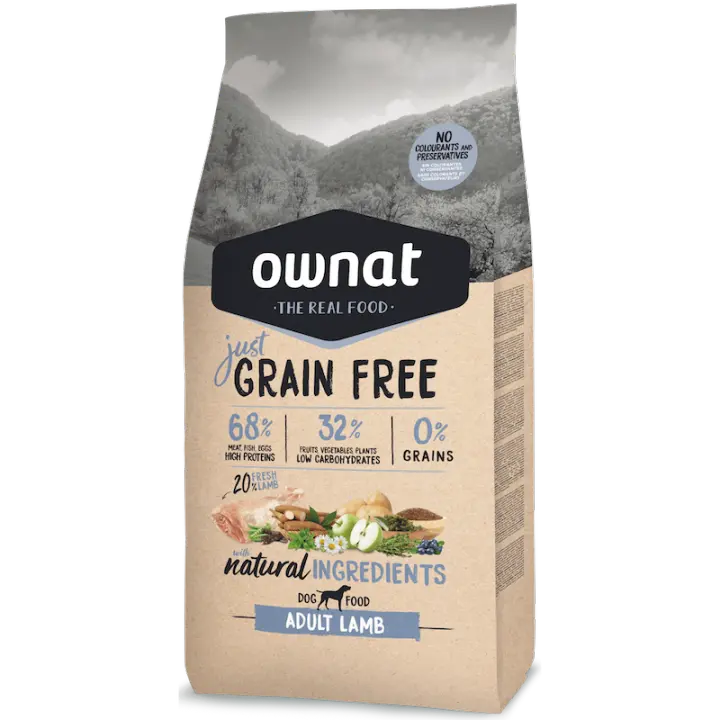 Ownat Just grain free Cordero alto en carnes, sin cereales, mejor calidad precio - 1