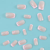 96PCS Uñas Postizas De Presión Con Diseño De Amor En Blanco Rosa Rojo Negro Y Plateado Uñas Cortas Cuadradas Para Fiestas Y Uso Diario - details 1