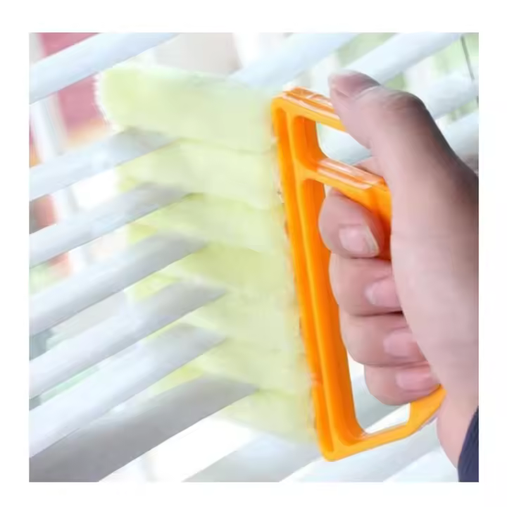 Cepillo limpiador de persianas venecianas en seco y húmedo con mango ergonómico para limpiar el polvo, persianas sucias, herramienta de limpieza y cuidado del hogar, esponja para plumero húmedo - 1
