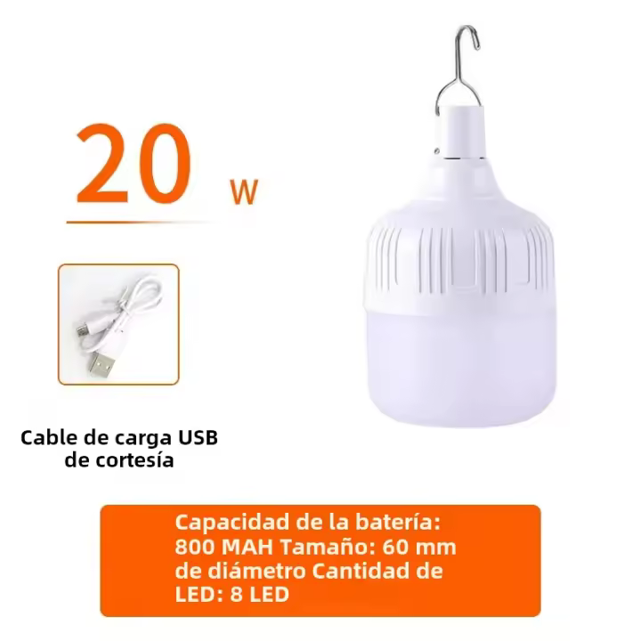 Lámpara LED Portátil Para Camping Recargable Por USB Impermeable De 20W 40W 80W 100W Bombilla De Emergencia Linterna LED - 1