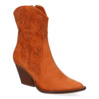 PuntoSalao Botines de tacón campero estilo cawboy comodos para mujer color naranja A-5004 - Botín Campero con Tacón  Cómodos  Diseño Calado con Bordado en Caña y Empeine y Cierre de Cremallera. - details 1