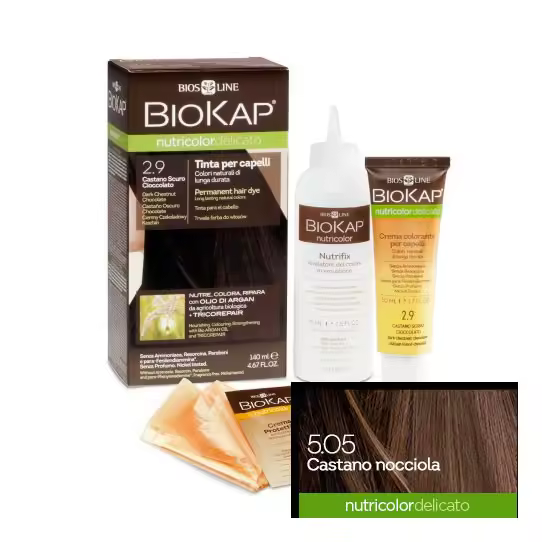 Tinte 5.05 delicato castaño avellana 140ml Biokap - 1