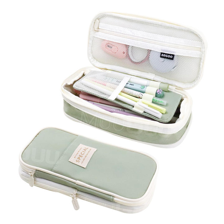 Estuche De Lona Para Lápices Estuches Para Lápices De Gran Capacidad Estuche Para Lápices Con 3 Compartimentos Para Niños Estuche Para Lápices De Oficina Y Escuela Estuche Para Maquillaje | Bodega Aurrera