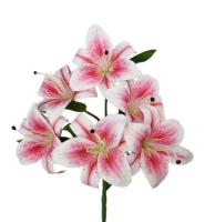 Ramo de Flores Artificiales Lilium de Tacto Natural, Tamaño 40 cm aprox, Decoración Elegante y Duradera para Cualquier Espacio, Resistente a la Intemperie, Duradero y Elegante, Ideal para Decoración en Exteriores - details 2