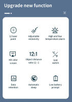 Termómetro Infrarrojo Digital No Contacto Con Imagen Láser Y Alarma De Luz LCD Medidor De Temperatura Y Humedad Téléhill - details 1
