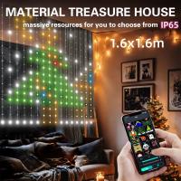 Luces De Cinta Inteligentes 2.4MX2.4M Con Sincronización De Música DIY Text Graffiti Decoración De Iluminación Para Halloween Y Navidad - details 0