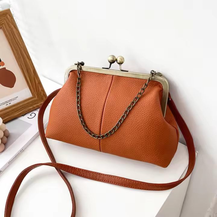 Bolsos de Hombre Vintage para Mujeres Diseño de Cadena Pequeño Bolsa de Mensajero Clip de Marca Bolsos de Cruzado y de Mano - 1