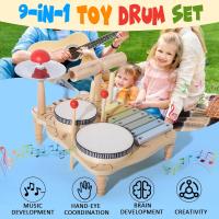 Set De Batería De Madera Para Bebés Juguete Musical Montessori Instrumentos De Percusión Para Niños De 3 a 6 Años - details 1