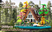 Conusea 2688Pcs Bloques De Construcción DIY Villa De Isla En El Lago Con Cabaña De Madera Edificios De Bosque Juguete Iluminado Para Niños Regalos - details 1