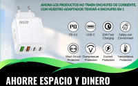 Cargador USB C - Cargador USB Carga Rápida Múltiple 4 Puertos - Enchufe Multiple USB C – Adaptador USBC  Marca NFMAXONE Compatible de Samsung, iPhone - iPad, Huawei, Google, Carga Rapida 40W - Enchufe iPhone - details 5