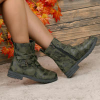 SP Cinturón con cara profunda para Mujer, estilo Korean, Nuevo, de otoño and Invierno, Con Cremallera lateral y Cabeza Redonda, parte inferior Gruesa, informal, de talla Grande - details 5