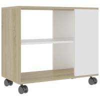 vidaXL Mesa auxiliar de madera de ingeniería 70x35x55 cm Blanco, Negro, Gris Mesa de sofá Mesa de Entrada para Salón Consola de Entrada Mueble Recibidor Mesita Mesa auxiliar Salon - details 8