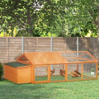 PawHut Gallinero de Madera Gallinero Grande de Exterior de 2 Pisos para 4-8 Gallinas con Techo Abatible Corral Puertas con Cerradura y Nido 240x112,5x76 cm - details 1