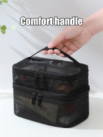 Bolsa De Maquillaje De Red Doble Capa Para Mujeres Bolso De Lavado Portátil Gran Capacidad De Almacenamiento Para Cosméticos - details 4