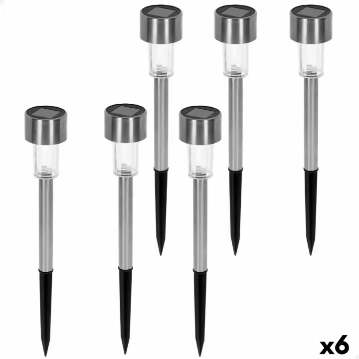 Set de estacas solares de jardín Aktive 6 Piezas Plástico 5,5 x 36 x 5,5 cm (6 Unidades) - 1