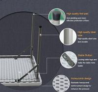 Gerimport Mesa Plegable Portátil de Plástico Resistente 152x76x74cm - details 4