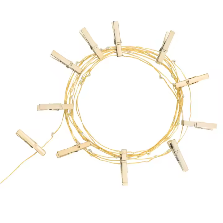 Ledkia Guirnalda Alambre LED con Pinzas Doradas 3.5m Dorado - 1
