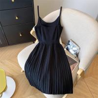 Vestido De Mujer YuooMuoo 2024 Estilo Coreano Moda Ajustado Cintura Plisado Tirantes Spaghetti Vestido Tejido Vintage Y2K Streetwear - details 18