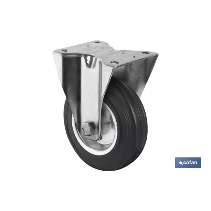 Rueda goma/metal fija ø80x27mm - 1
