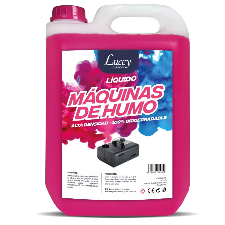 LUCCY Líquido para Máquina de Humo Natural - Líquido Máquina Humo Alta Densidad y Larga Duración, Seguro para Respiración, Fiestas, Eventos, Discoteca (5 Litros) - 1