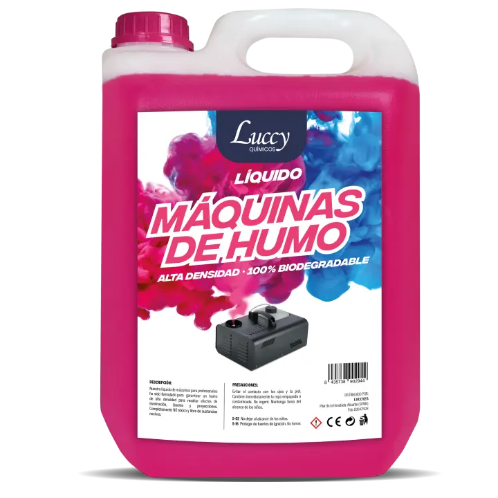 LUCCY Líquido para Máquina de Humo Natural Rosa - Líquido Máquina Humo Alta Densidad y Larga Duración, Seguro para Respiración, Fiestas, Eventos, Discoteca (5 Litros) - 1