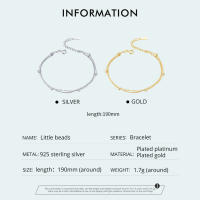 Pulsera De Enlaces De Bolas Doble Capa Para Mujer Plata De Ley 925 Ajustable Simplicidad Joyería De Fiesta Regalo De Cumpleaños - details 3
