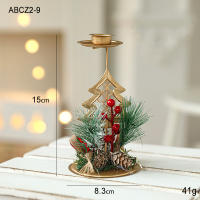 Nueva Decoración De Navidad Candelabro De Oro Hierro Para Ventana Adornos De Pino Para Árbol De Navidad Y Ambiente Con Soporte Para Velas - details 8