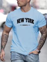 Camiseta De Algodón Puro 100% Para Hombre Estilo Casual Con Estampado De Nueva York Cuello Redondo Manga Corta Ajustada Y Oversized Para El Verano - details 9