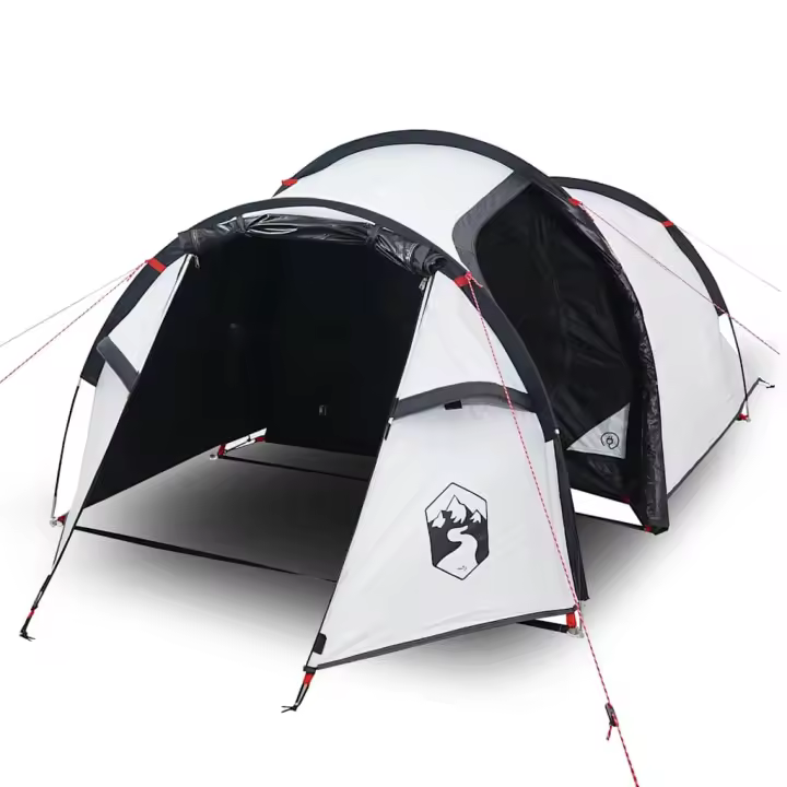 vidaXL Tienda campaña túnel 2 personas tela opaca impermeable blanco - 1