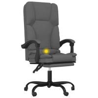 vidaXL Silla de oficina reclinable con masaje de tela gris oscuro - details 5