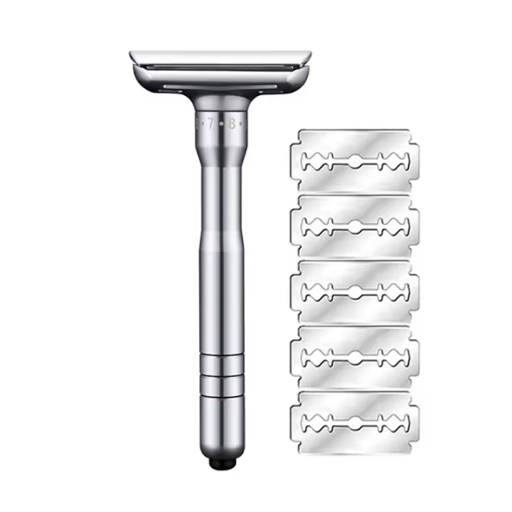 Ajustable Cuchilla De Seguridad Con Sistema De Reemplazo De Hojas Seguro Presiona Para Abrir 1 Cuchilla 5 Hojas Para Hombre Y Mujer - 1